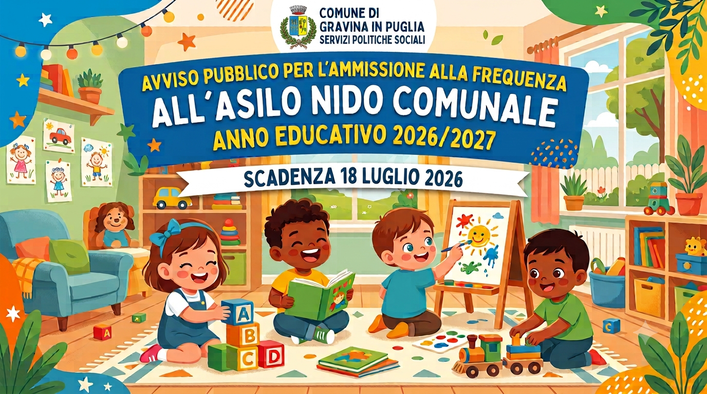 AVVISO PUBBLICO PER L’ AMMISSIONE ALLA FREQUENZA ALL’ASILO NIDO COMUNALE ANNO EDUCATIVO 2026/2027